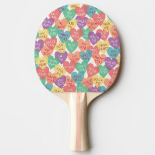 Love Shape Background Ping Pong Paddle