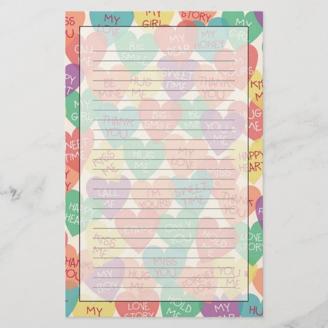 Love Shape Background Stationery (Front)