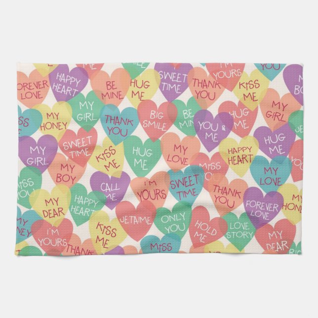 Love Shape Background Tea Towel (Horizontal)