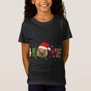 Love Shar Pei Puppies Xmas Pyjamas Plaid Leopard D T-Shirt