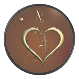 Love Shards of Gold Hockey Puck
