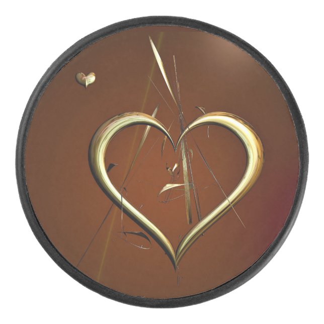 Love Shards of Gold Hockey Puck (Front)