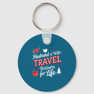 Love Shirt Husband Wife Travel Partners Vacation Key Ring