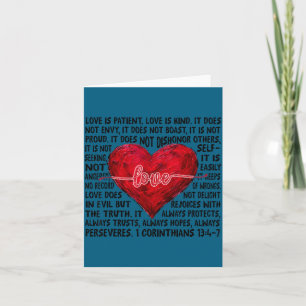 Love Shirt Retro Patient Bible Verse Christian Card