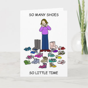 Love Shoes Cartoon Lady with Shoe Collection Card