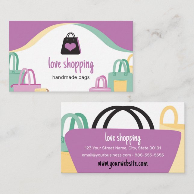 Love Shopping Bags Business Card (Front/Back)
