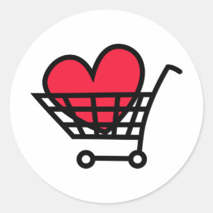 Love Shopping Classic Round Sticker