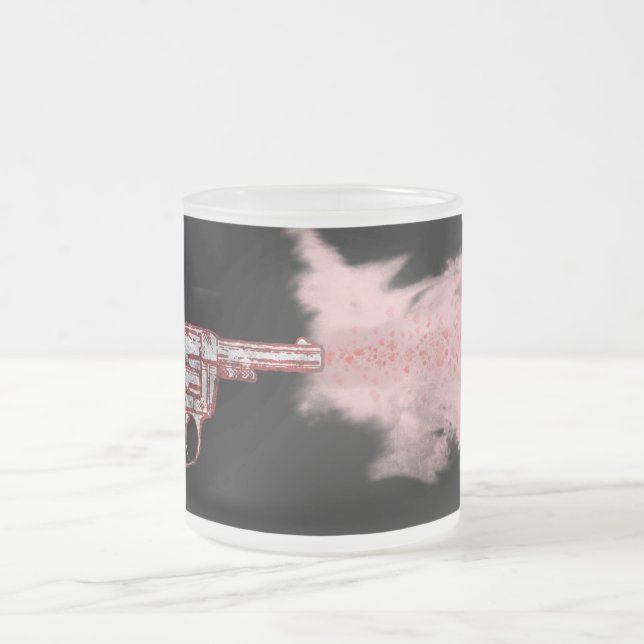 love shot. frosted glass coffee mug (Center)