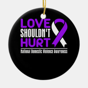Love Shouldn't Hurt National Domestic Violence Ceramic Tree Decoration