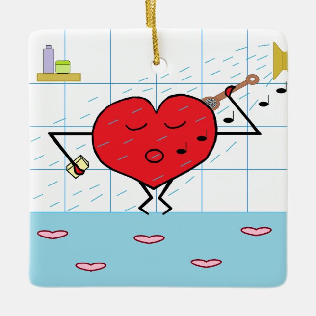 Love Shower Ceramic Ornament (Front)