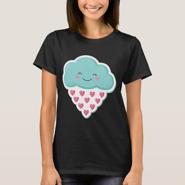 Love Shower: Happy Rain Cloud T-Shirt Design (Front)