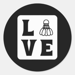 Love Shuttle Dminton Classic Round Sticker