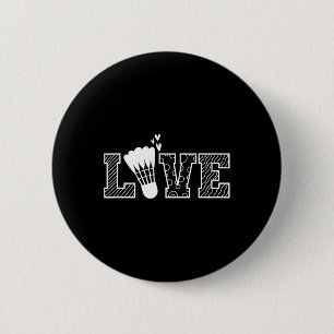 Love Shuttle Dminton Racket 6 Cm Round Badge