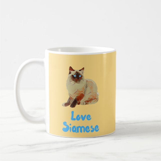 Love Siamese Cats Coffee Mug (Left)