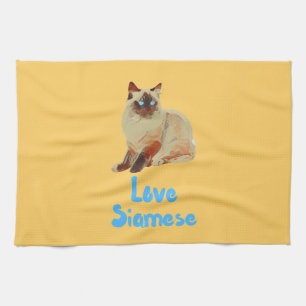 Love Siamese Cats Tea Towel