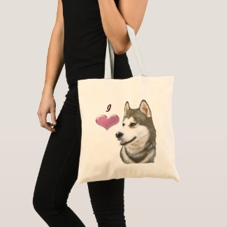 Love Siberian Husky Bag