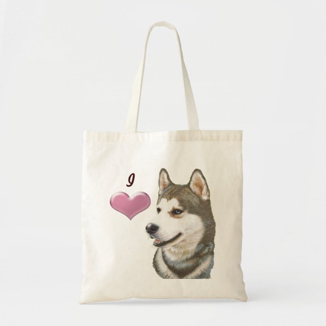 Love Siberian Husky Bag (Front)