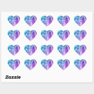 LOVE SICK GIRL ZOMBIE FOLLOWING HER HEART, WHIMSY HEART STICKER