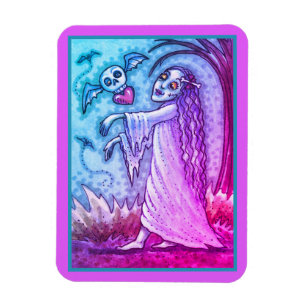 LOVE SICK GIRL ZOMBIE FOLLOWING HER HEART, WHIMSY MAGNET
