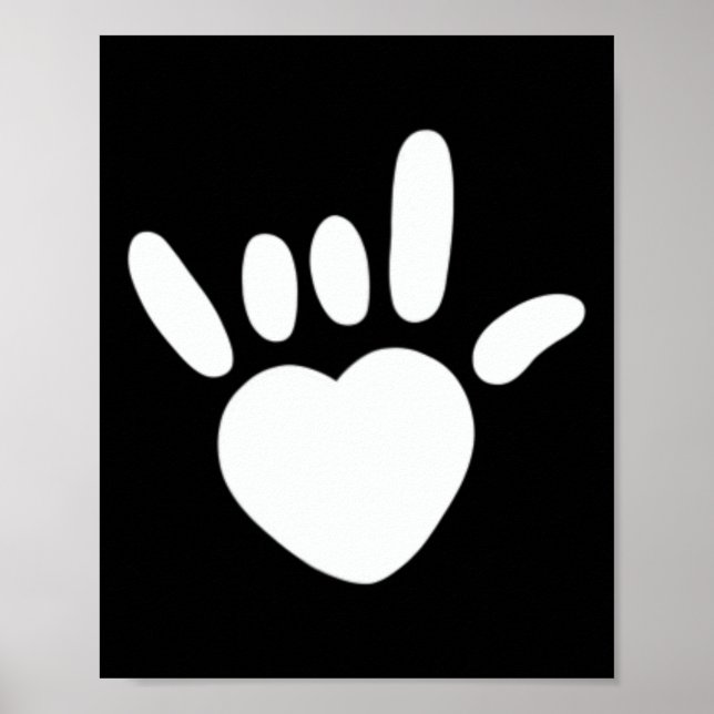 Love Sign American Sign Language Deaf Awareness He (Front)