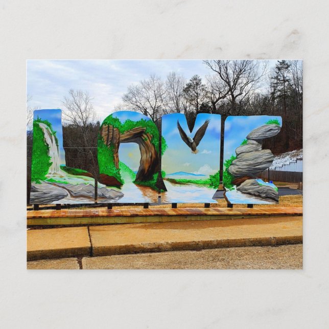 Love Sign at Natural Bridge State Park Postcard (Front)