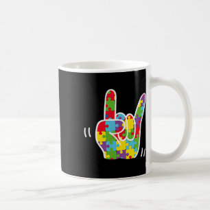 Love Sign Language Autism Awareness Month Asl Love Coffee Mug