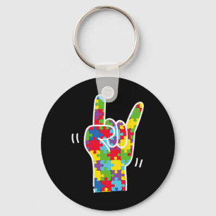 Love Sign Language Autism Awareness Month Asl Love Key Ring