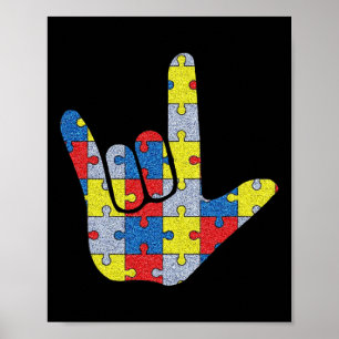 Love Sign Language Autism Awareness Support 4