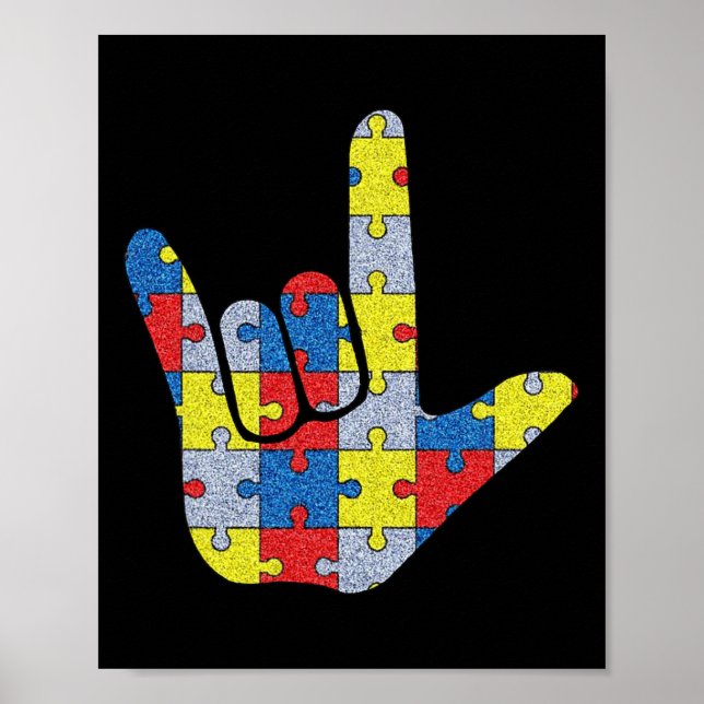 Love Sign Language Autism Awareness Support 4  (Front)