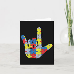 Love Sign Language Autism Awareness Support 4 Card