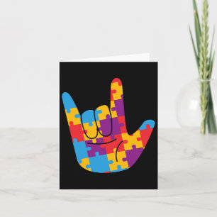 Love Sign Language Autism Awareness Support Cute P Card