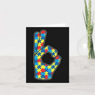 Love Sign Language Autism Gift Awareness Support 1 Card