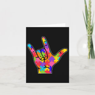 Love Sign Language Autism Gift Awareness Support 5 Card