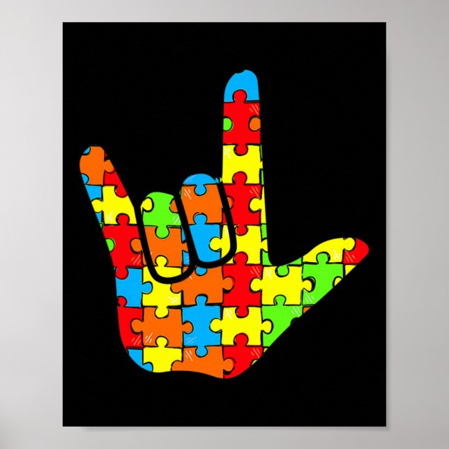 Love Sign Language Autism Gift Awareness Support 7 (Front)