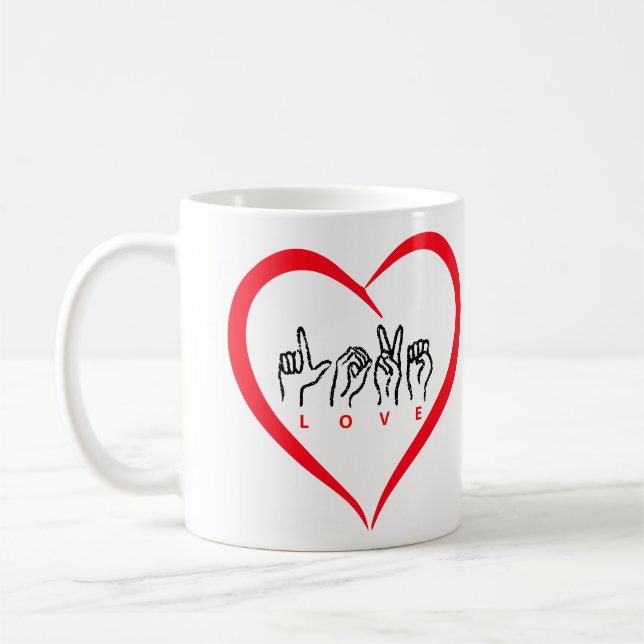 Love Sign Language Coffee Mug (Left)