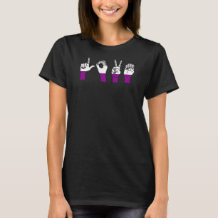 Love Sign Language Cute Asl Lgbtq Cute Asexual Pri T-Shirt