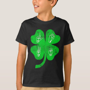 Love Sign Language St Patrick's Day Deaf Awareness T-Shirt