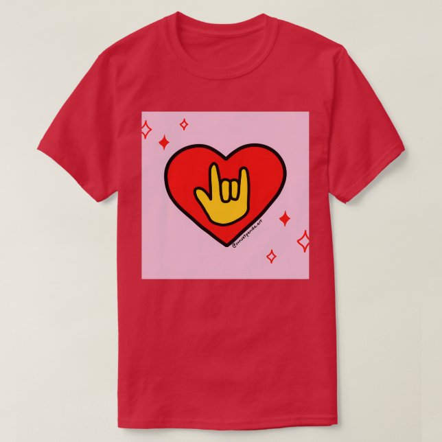 Love Sign Red Heart T-Shirt (Design Front)