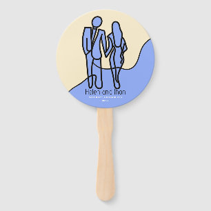 Love silhouettes hand fan
