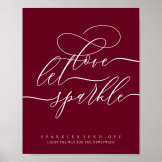 Love Simple Burgundy Chic Poster