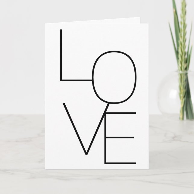LOVE Simple Modern Minimal Typography Text Black  Holiday Card (Front)