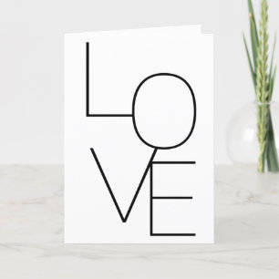 LOVE Simple Modern Minimal Typography Text Black  Holiday Card