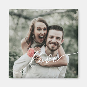 Love Simple Script Photo Magnet