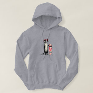 Love Skater Otter – Cute Heart Skateboard Design Hoodie