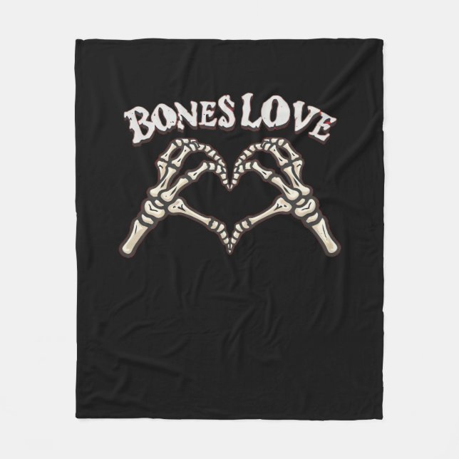 Love Skeleton Hand Classic Fleece Blanket (Front)