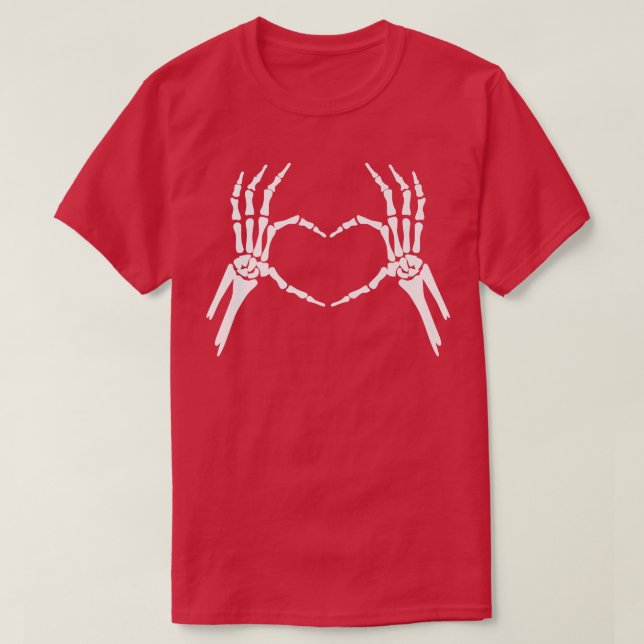 Love Skeleton Hands Heart Funny  T-Shirt (Design Front)
