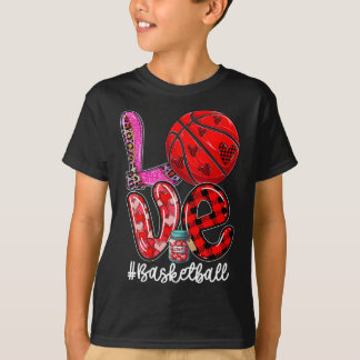 Love Sketll Equipment Player Team Valentine's Day T-Shirt