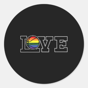 Love Sketll Lgbt-q Gay Pride Rainbow Flag Sport Fa Classic Round Sticker