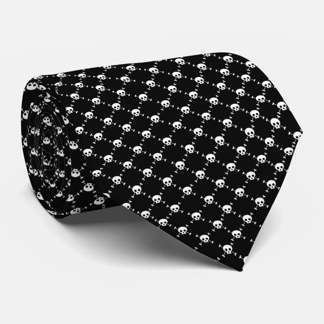 Love, Skull & Bones Tie (Rolled)