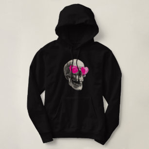 💗 Love Skull – Pink Heart Sunglasses Hoodie